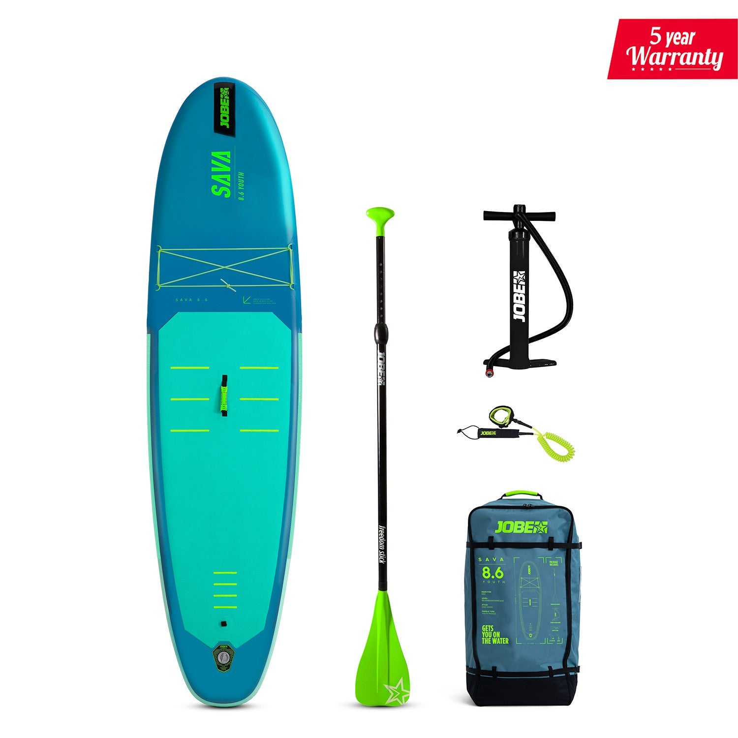 Jobe Inflatable Stand Up Paddle Board Package (SUP) - Sava 8.6